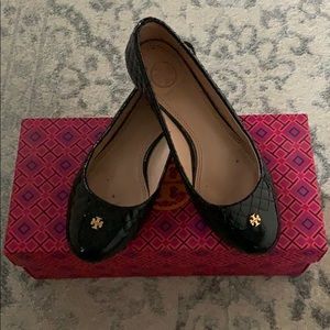 Tory Burch Kent Ballet Flat Patent Black